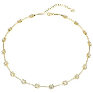 DAISY CHAIN DIAMOND CHOKER NECKLACE