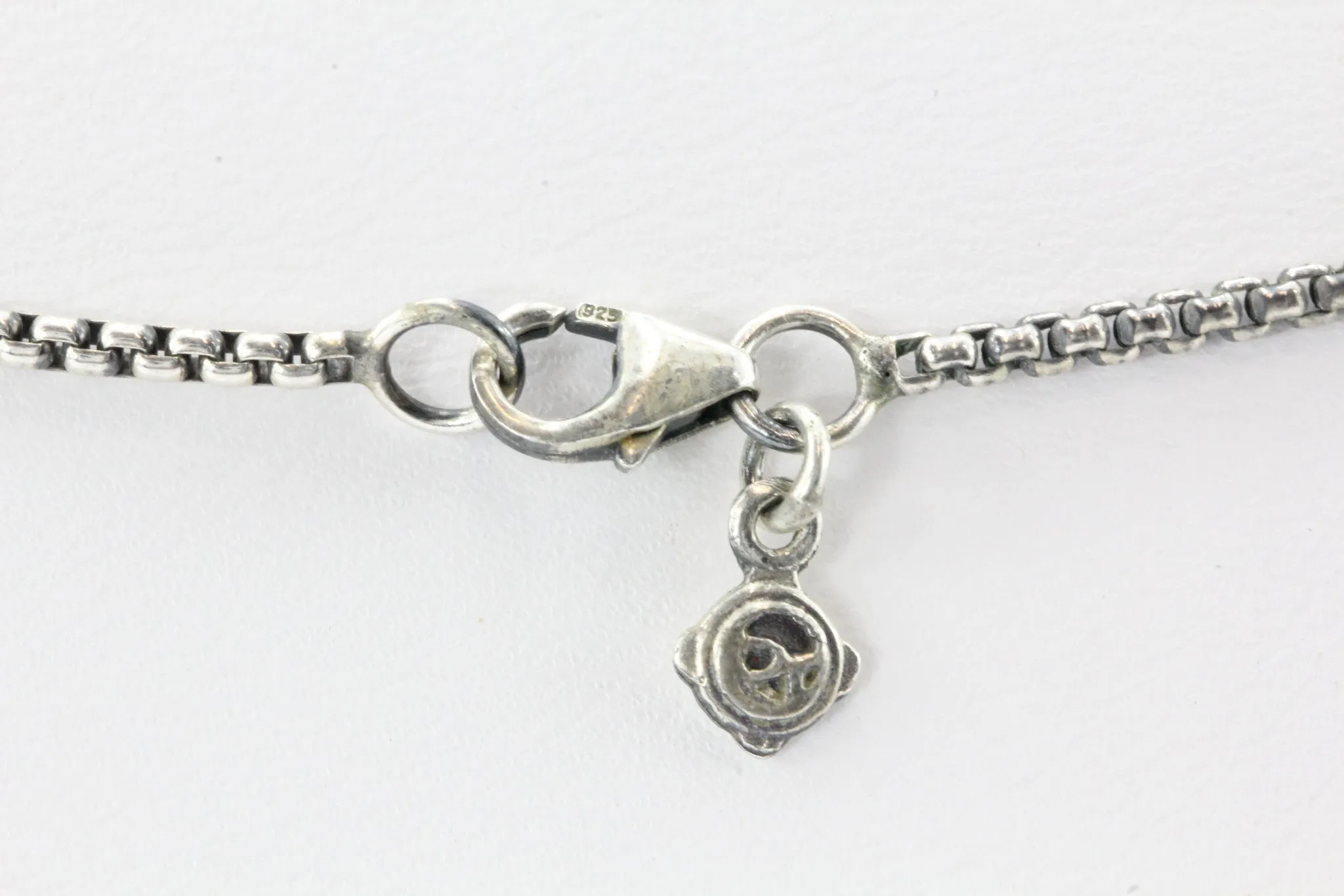 David Yurman Sterling Silver Blue Topaz & Diamond Cushion On Point Necklace