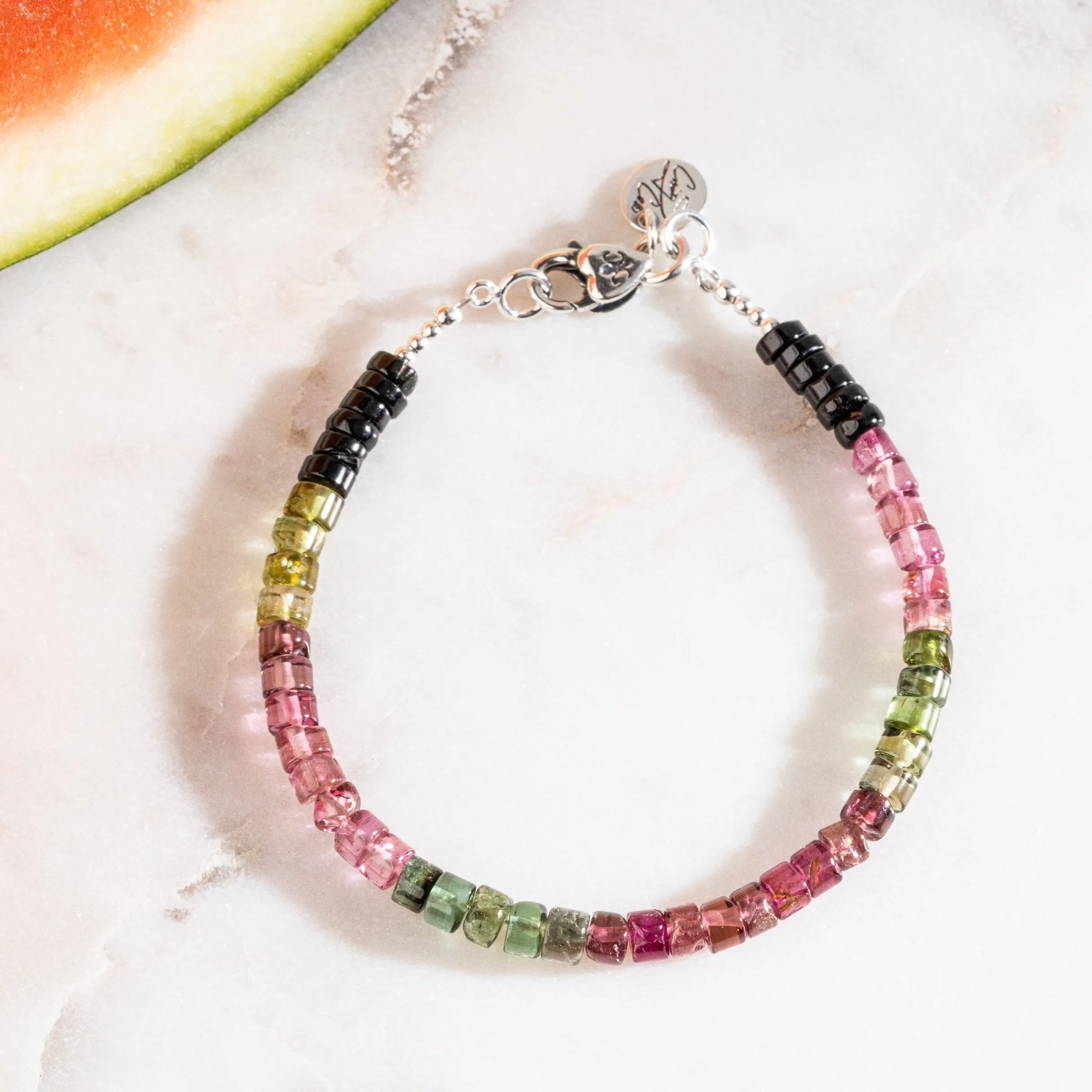 Delicious Watermelon Candy Tourmaline Signature Bracelet
