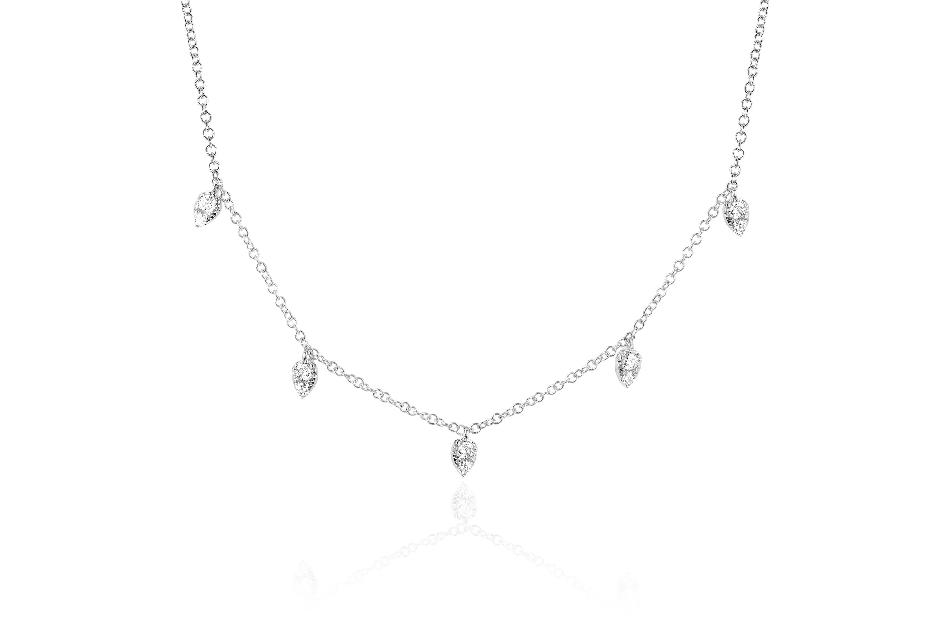 Diamond 5 Teardrop Choker Necklace