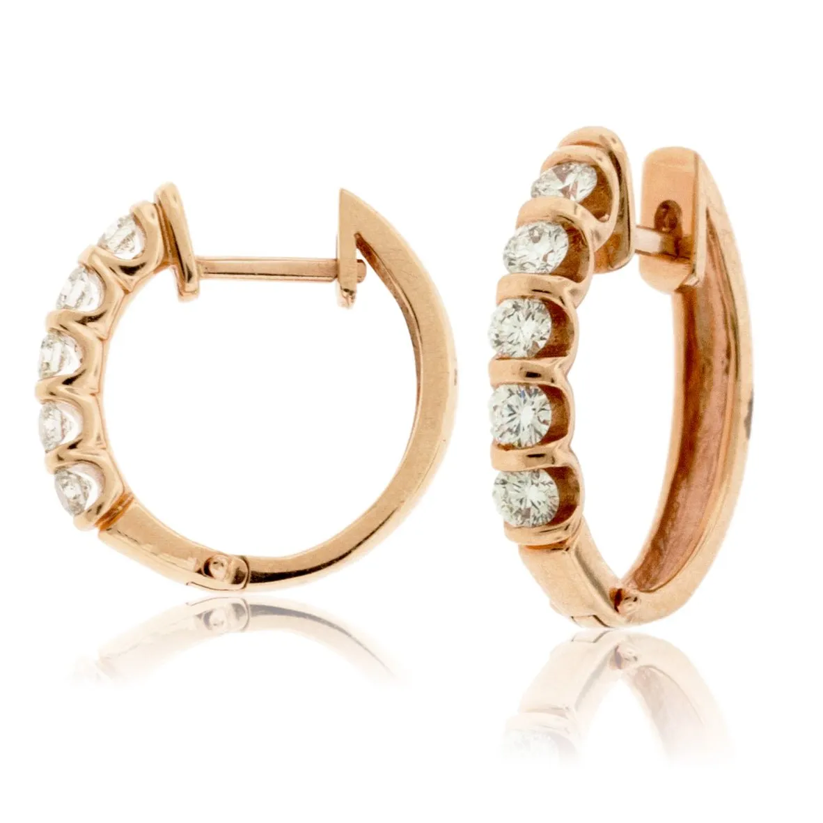 Diamond Huggie Hoop Earrings