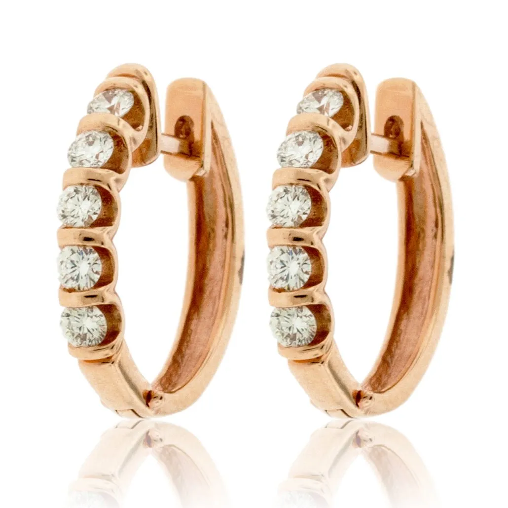 Diamond Huggie Hoop Earrings