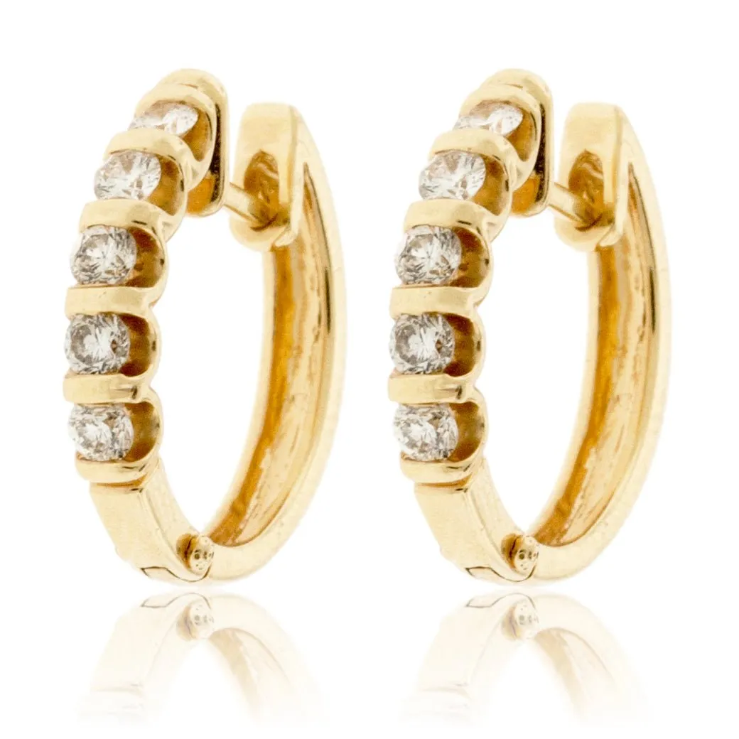Diamond Huggie Hoop Earrings