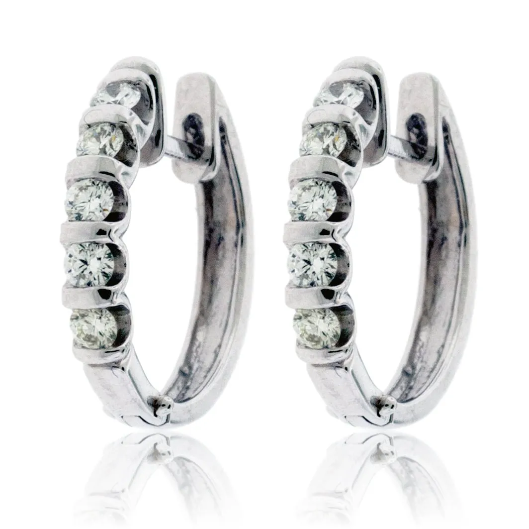 Diamond Huggie Hoop Earrings