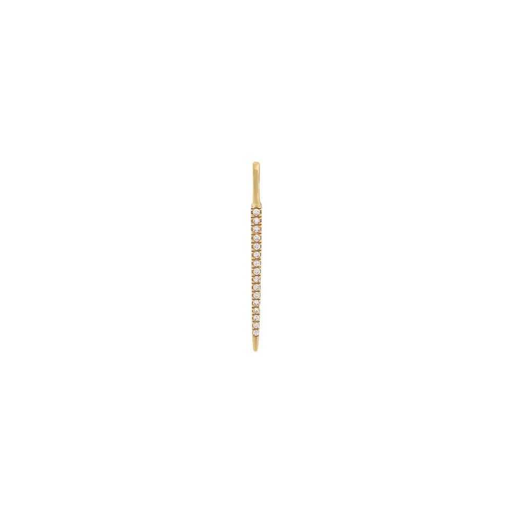 Diamond Pave Thin Bar Charm 14K