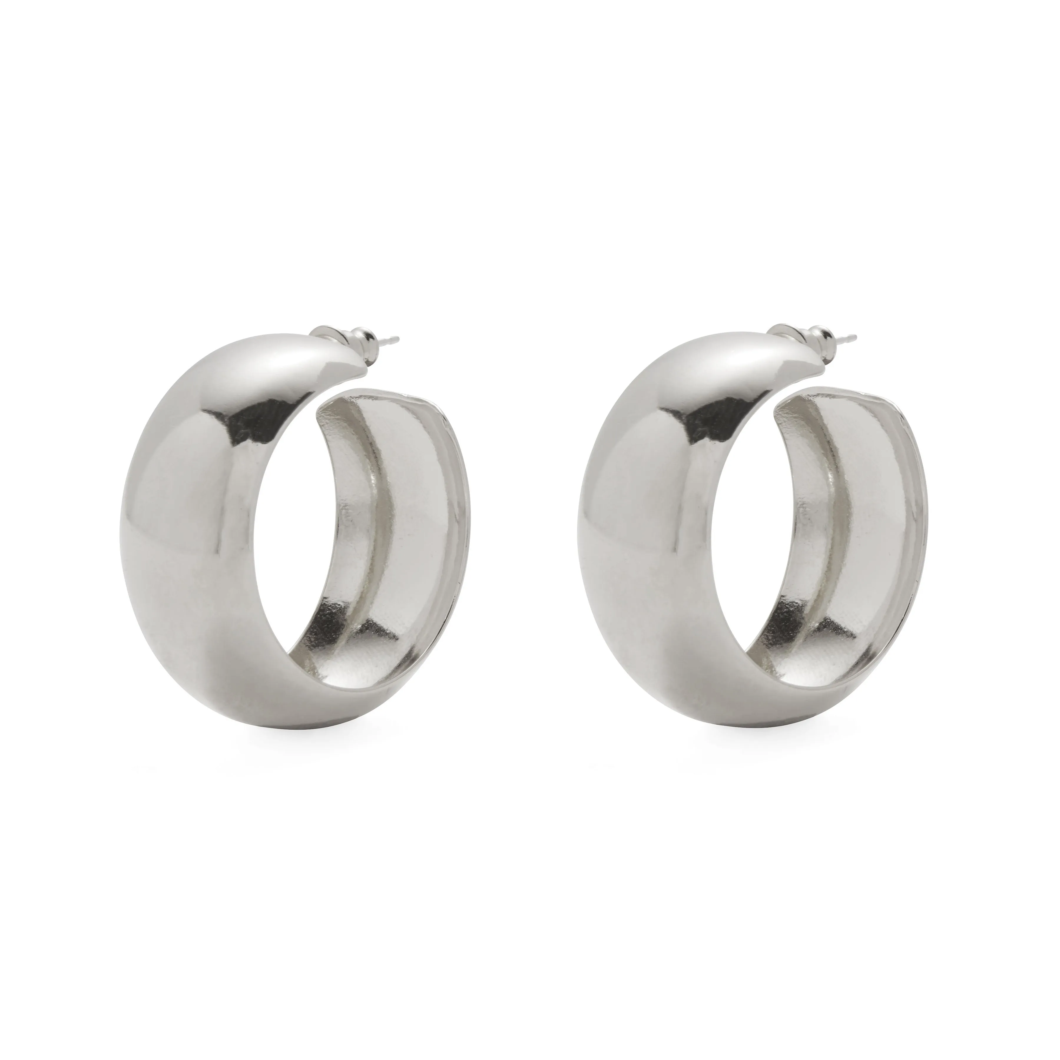 Dome Hoop in Silver