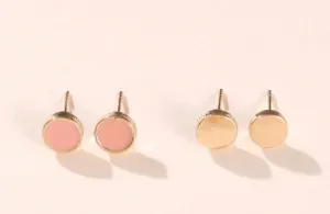DOTS STUD EARRINGS SET - PINK MULTI