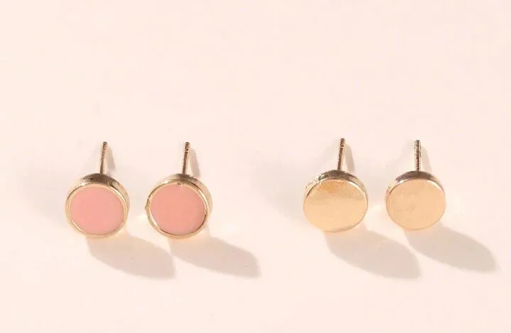DOTS STUD EARRINGS SET - PINK MULTI