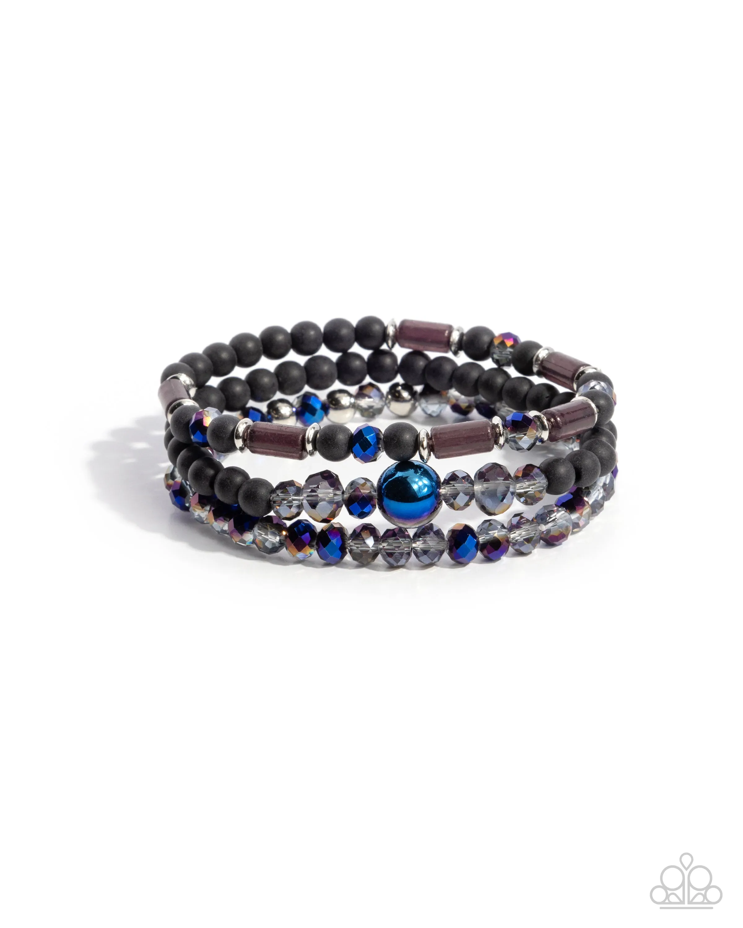 Dreamy Dance - Black - and Oil Spill Bead Paparazzi Stretchy Bracelet
