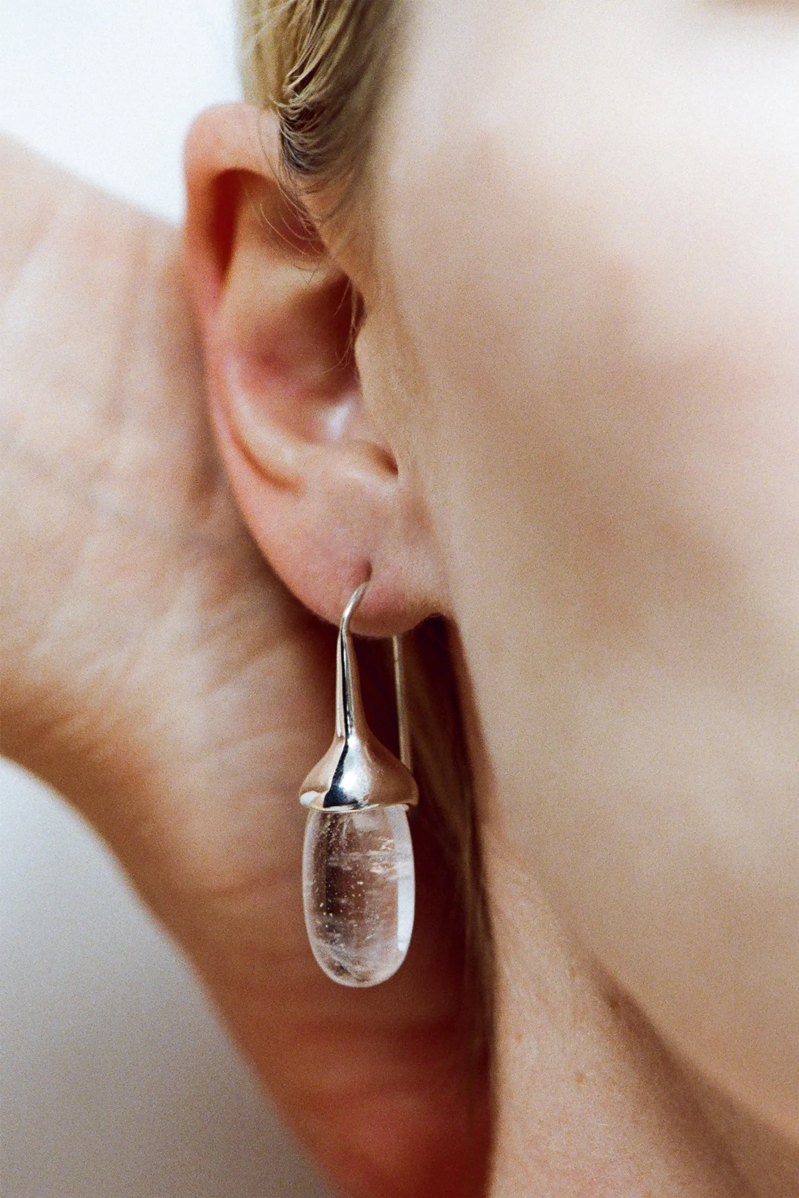 Dripping Stone Earrings in Quartz