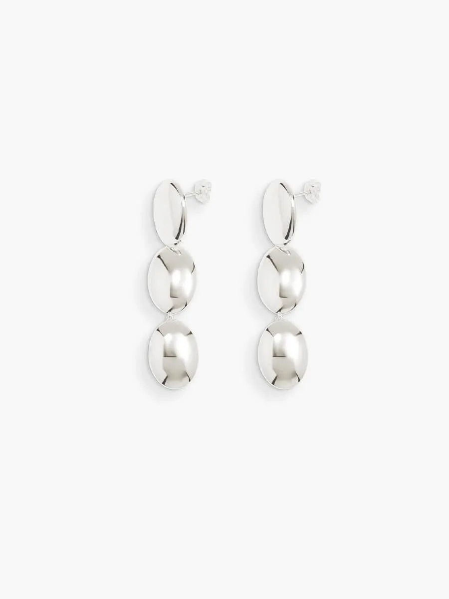 Dualism Oval Earrings - Silver