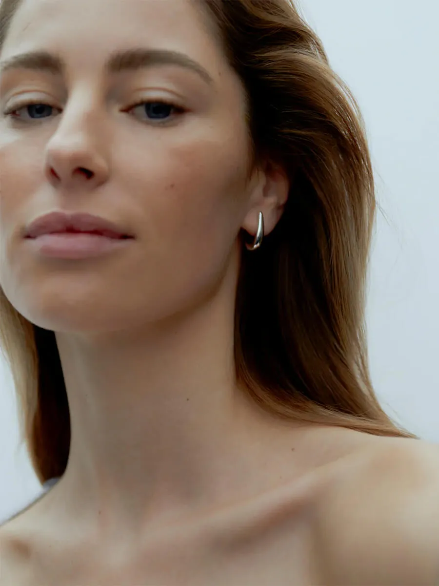 Dualism Sculptural Earrings - Silver