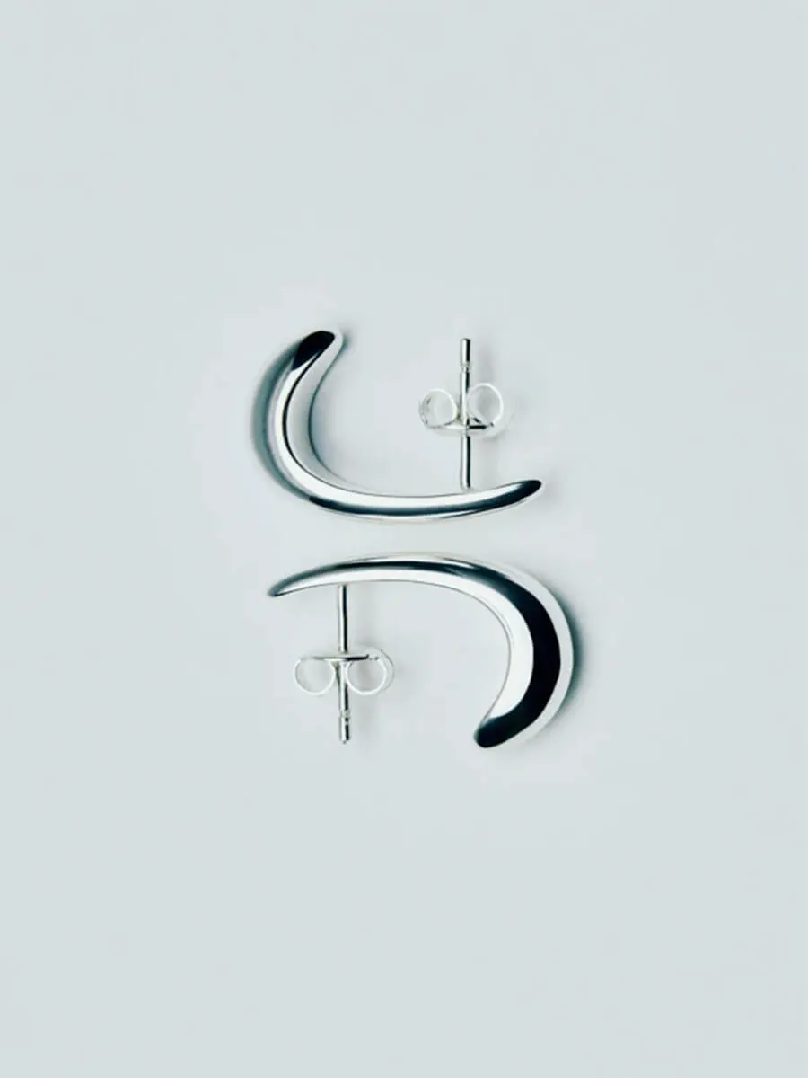 Dualism Sculptural Earrings - Silver