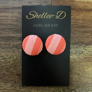 Earrings by Shellee-D - Red & White Geometric