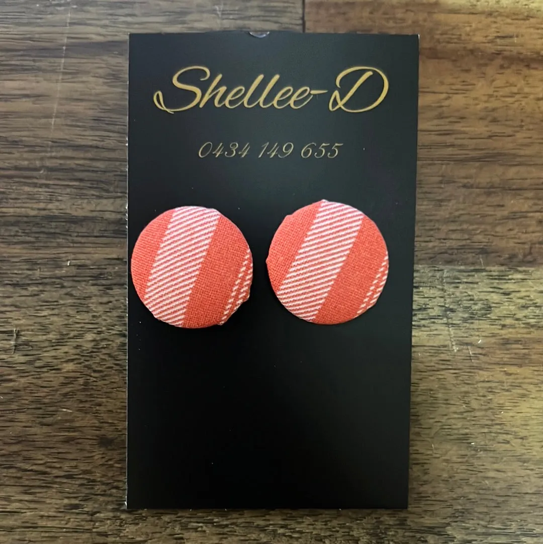 Earrings by Shellee-D - Red & White Geometric