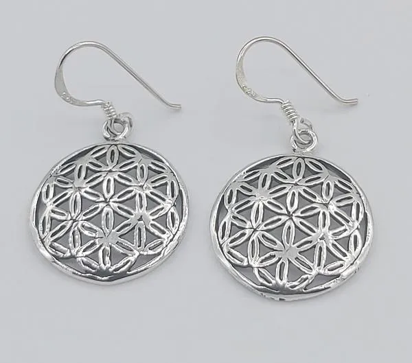 Earrings Flower of Life Sterling Silver