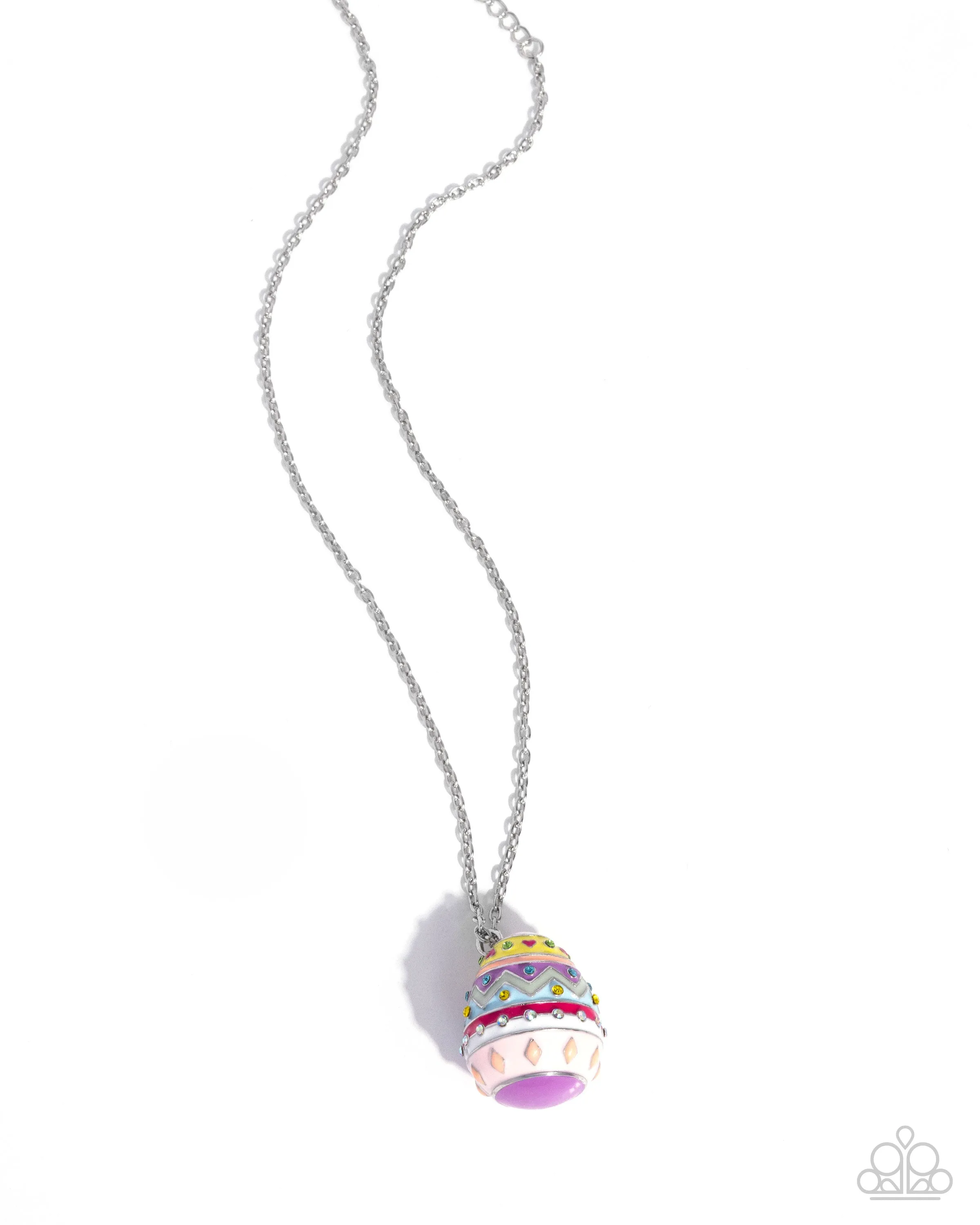 Eclectic Easter Egg - Multi - Colorful Painted Pendant Paparazzi Short Necklace