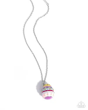Eclectic Easter Egg - Multi - Colorful Painted Pendant Paparazzi Short Necklace