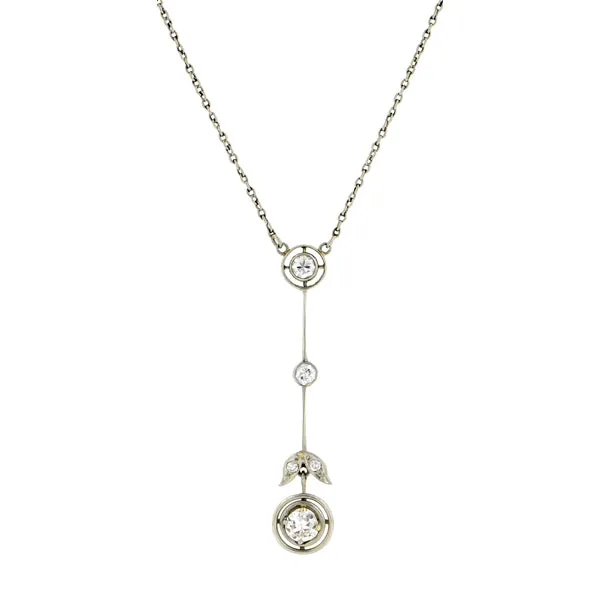 Edwardian Diamond Lavalier Necklace