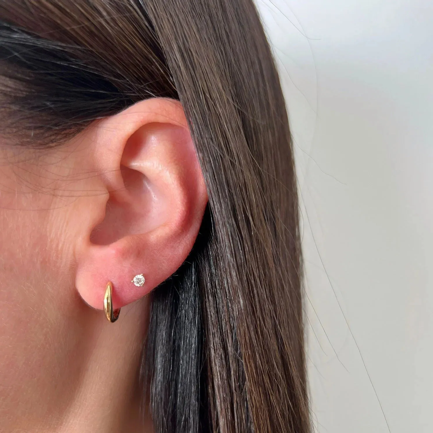 EF Collection Gold Dome Huggie Earring
