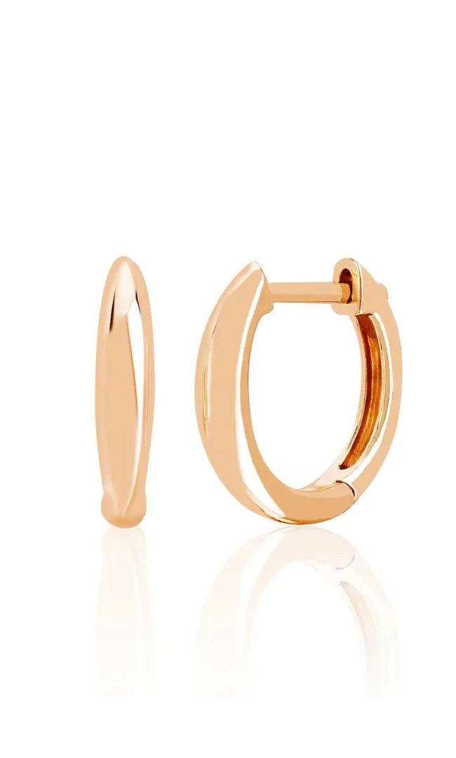 EF Collection Gold Dome Huggie Earring