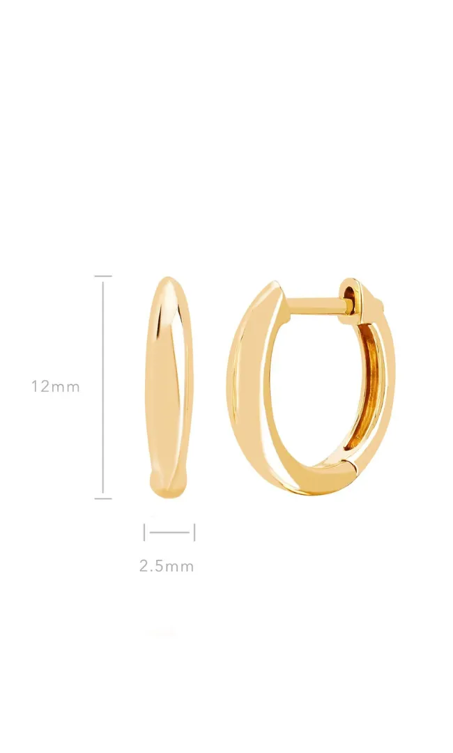 EF Collection Gold Dome Huggie Earring