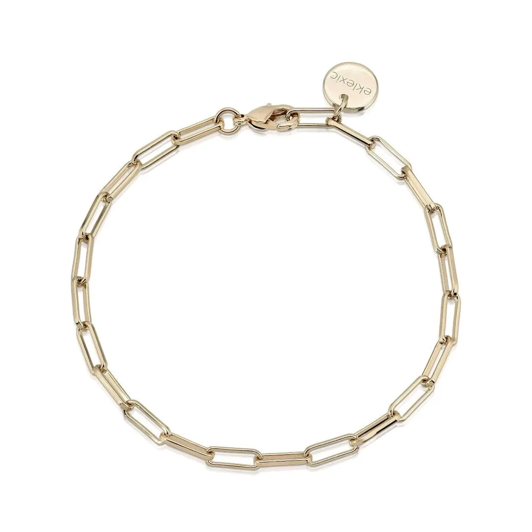 Eklexic Elongated Link Chain Bracelet in Gold