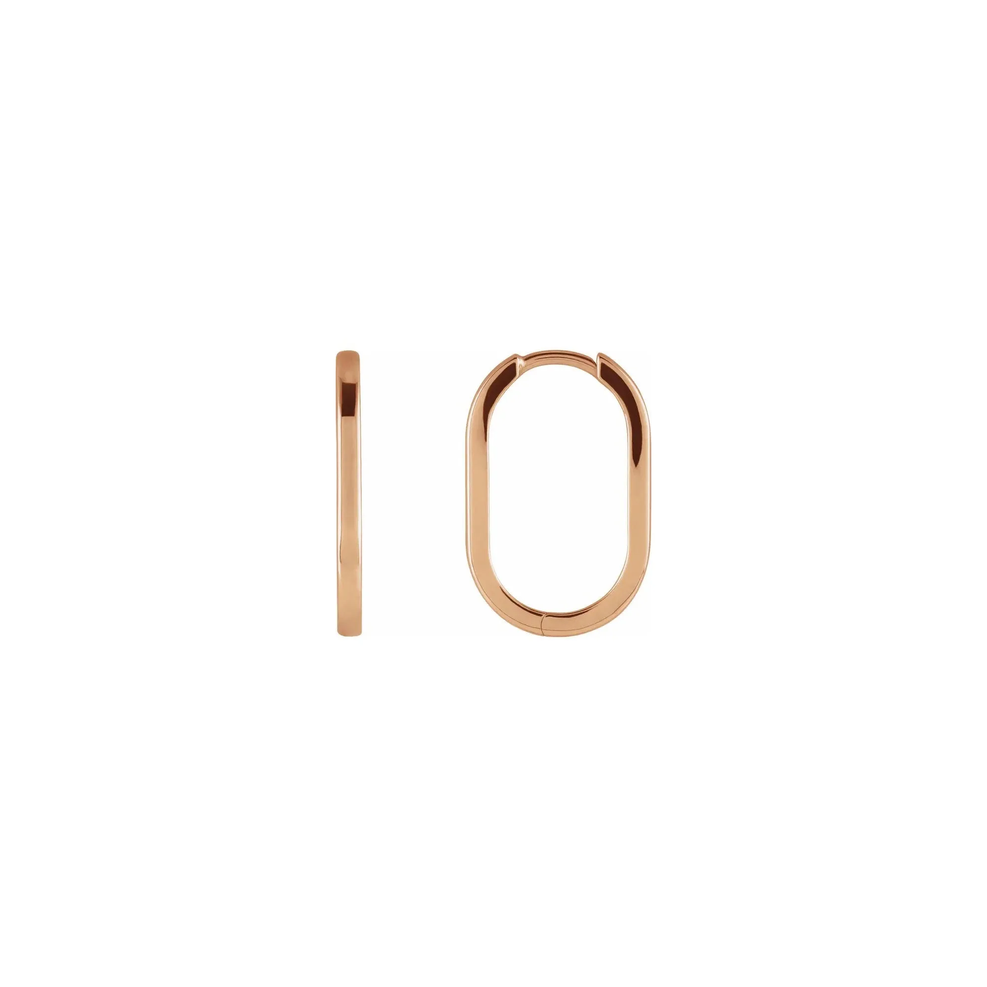 Elongated Oval Huggie Earrings