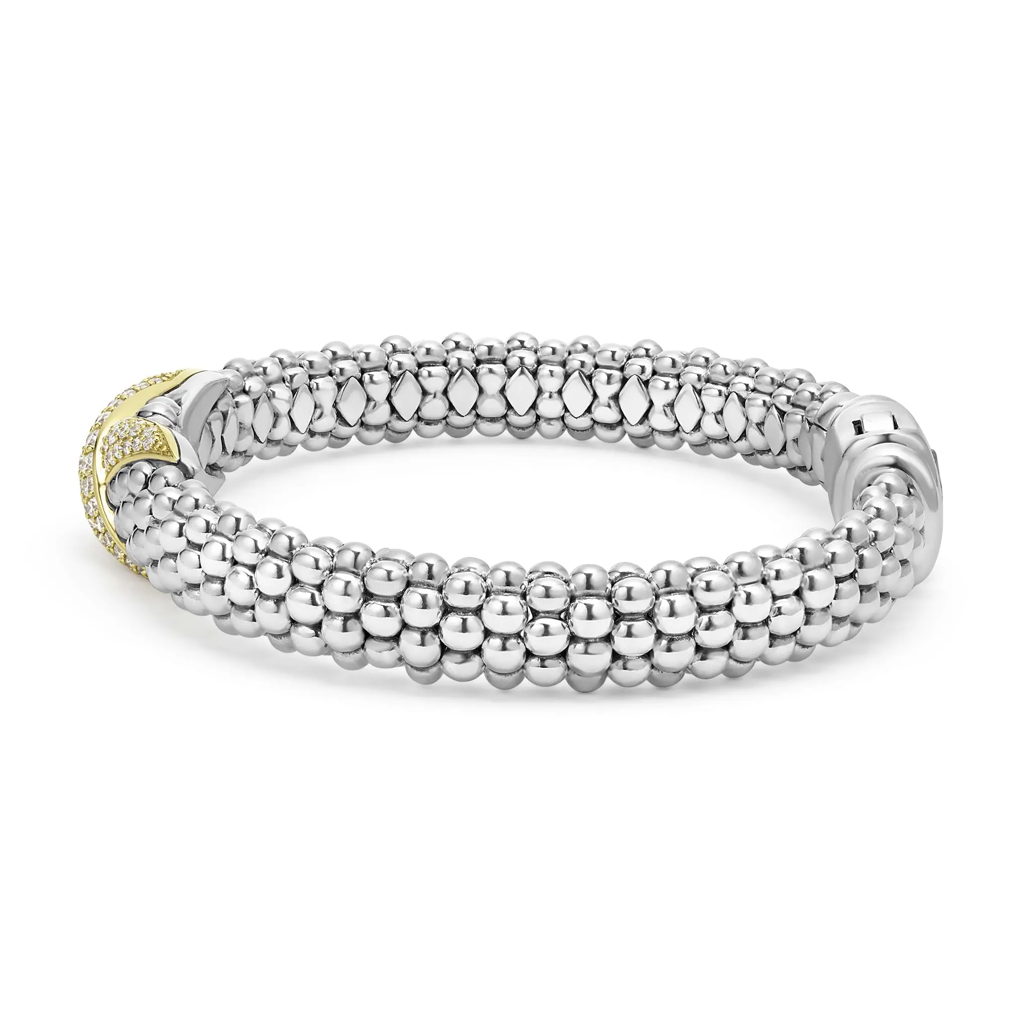 Embrace Two-Tone Diamond X Caviar Bracelet | 9mm