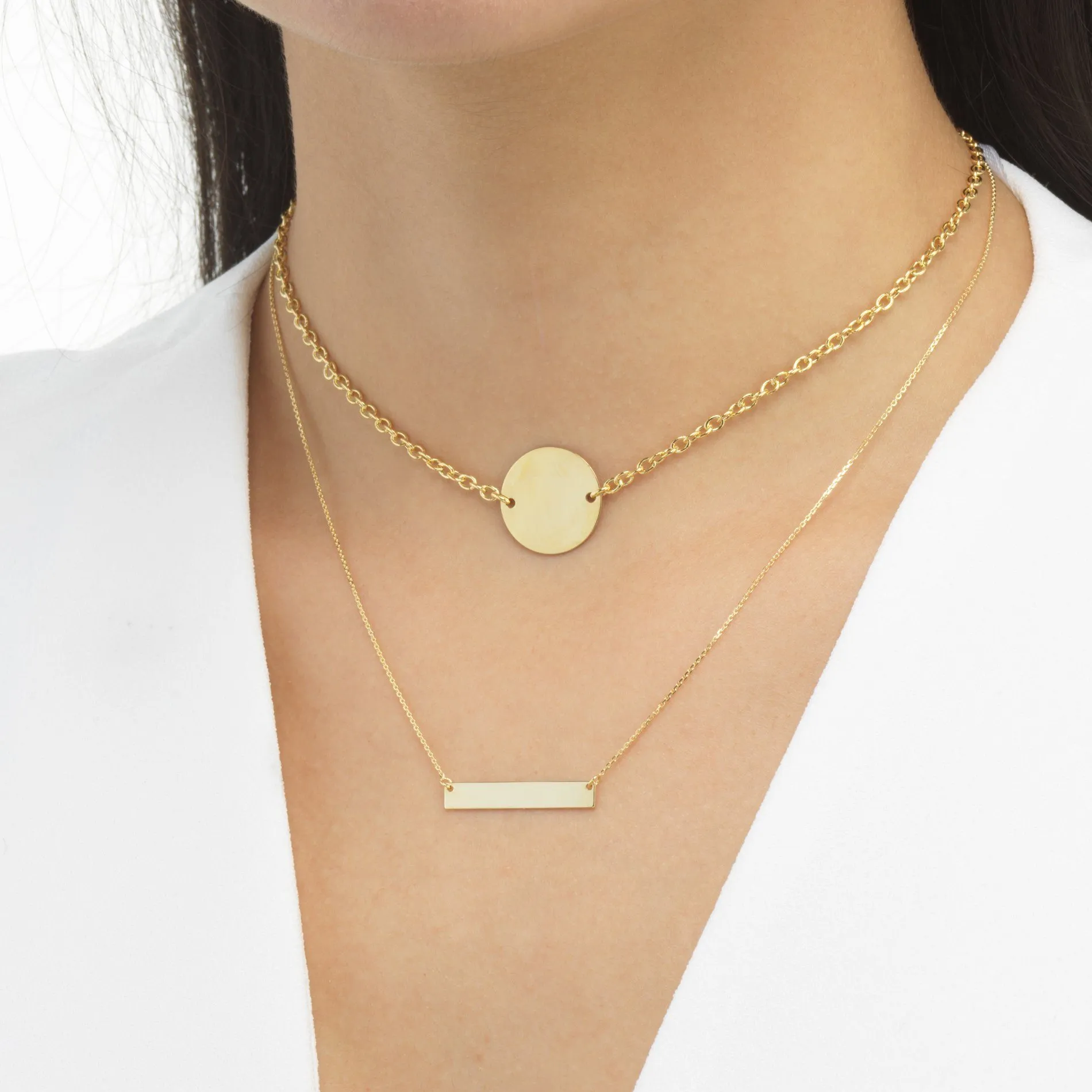 Engraved Coin Choker 14K