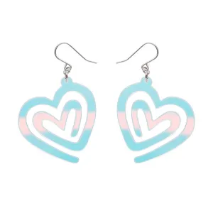 Erstwilder | Heart Maze Ripple Drop Earrings iridecent