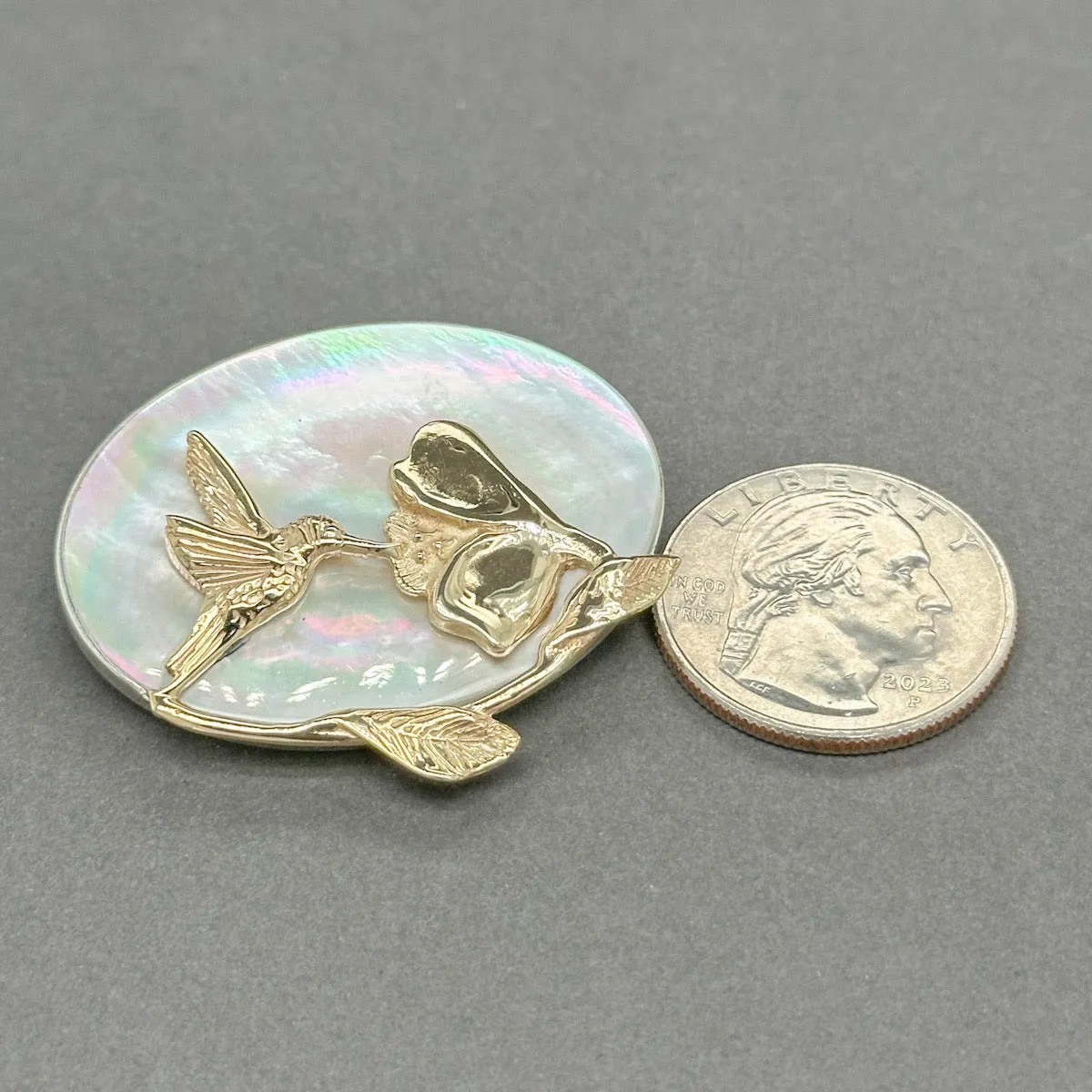 Estate Noir SS 10 MOP Humming Bird Pin