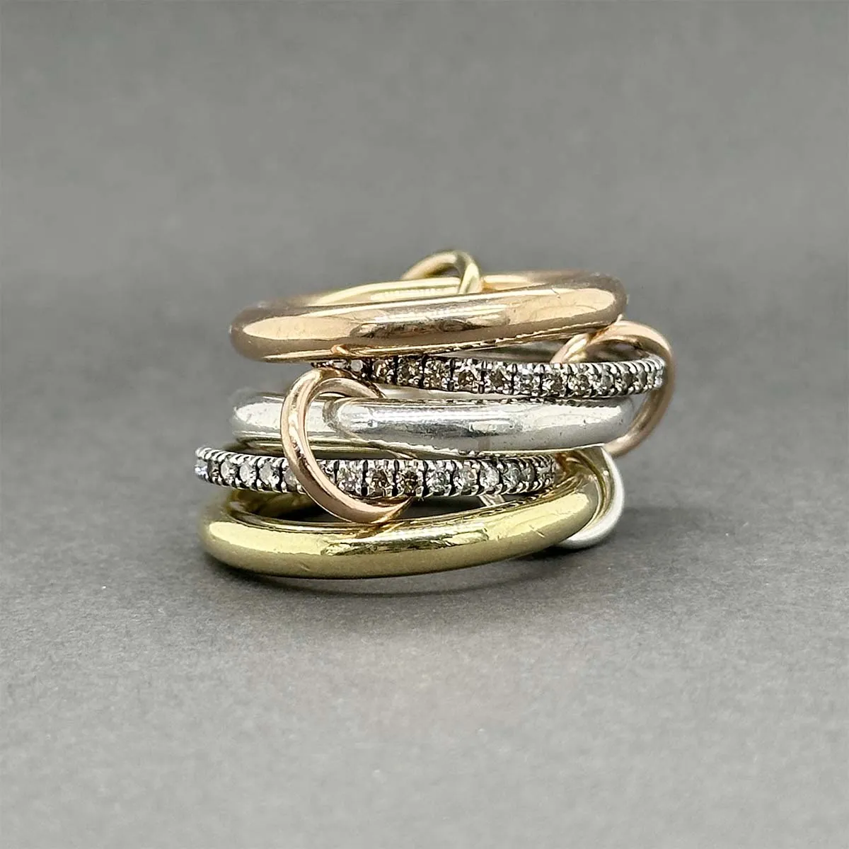 Estate Spinelli Kilcollin 18K R Gold 1.17ctw Diamond Link Ring