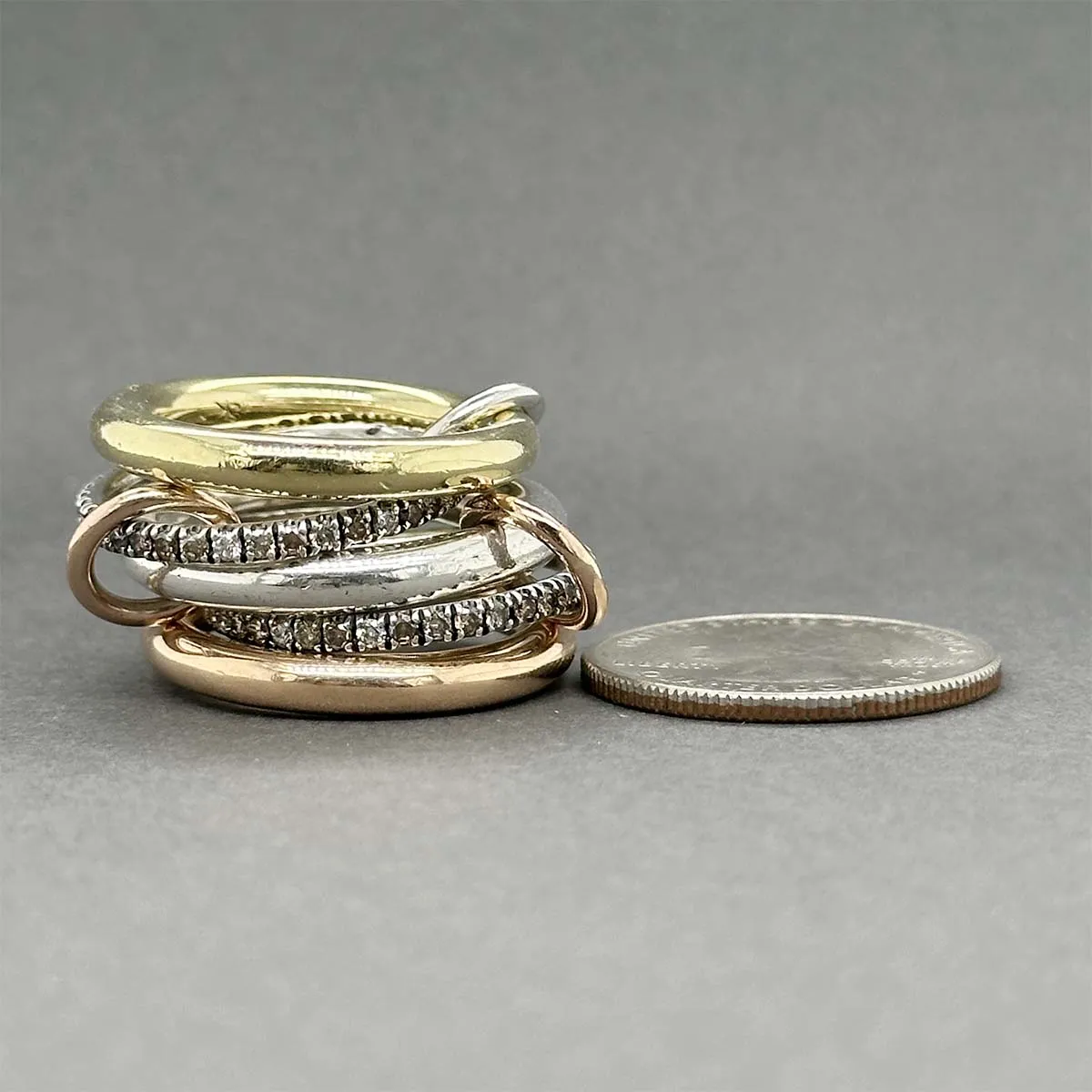 Estate Spinelli Kilcollin 18K R Gold 1.17ctw Diamond Link Ring