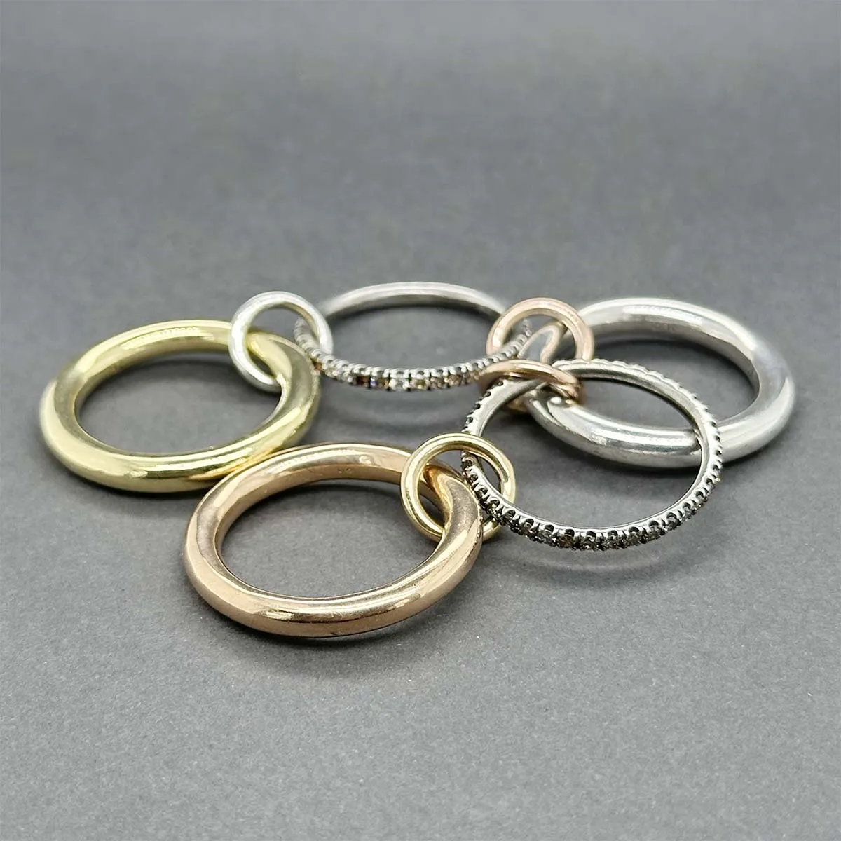Estate Spinelli Kilcollin 18K R Gold 1.17ctw Diamond Link Ring