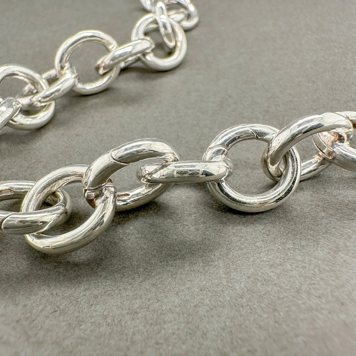 Estate Tiffany & Co. SS Oval Clasping Link Bracelet