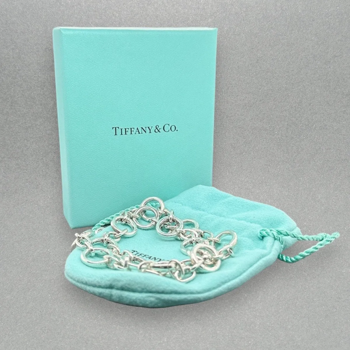 Estate Tiffany & Co. SS Round Clasping Link 16” Necklace
