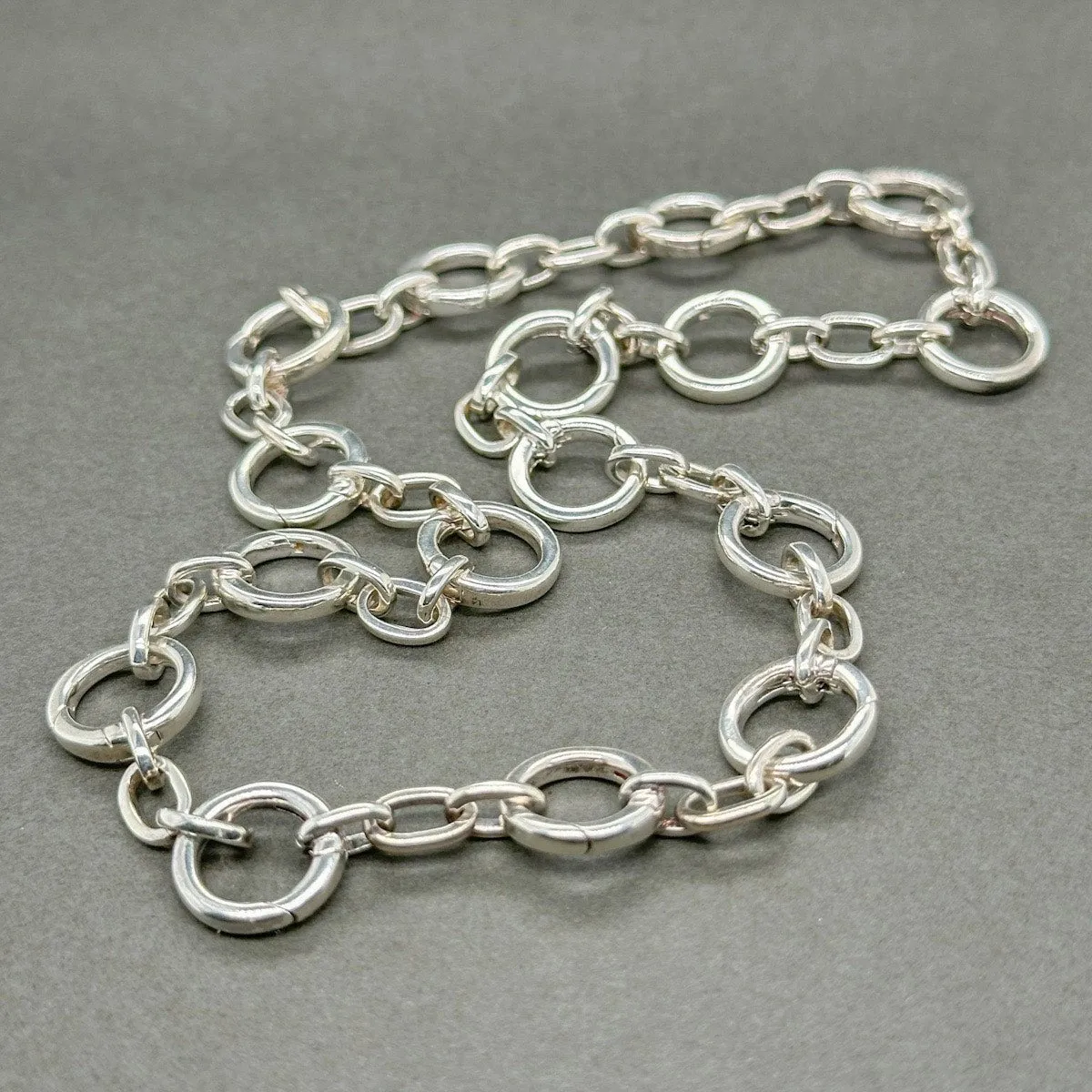 Estate Tiffany & Co. SS Round Clasping Link 16” Necklace