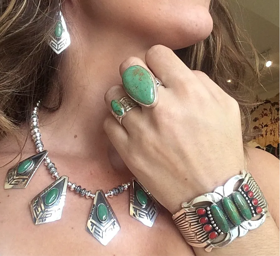 Everett and Mary Teller Green Royston Turquoise Choker Necklace