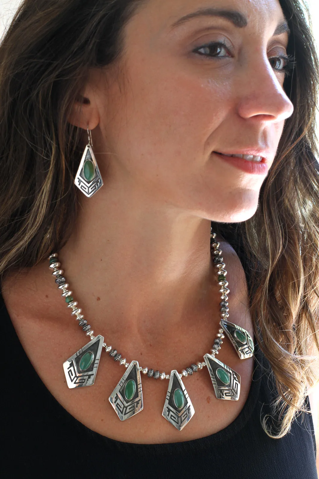 Everett and Mary Teller Green Royston Turquoise Choker Necklace
