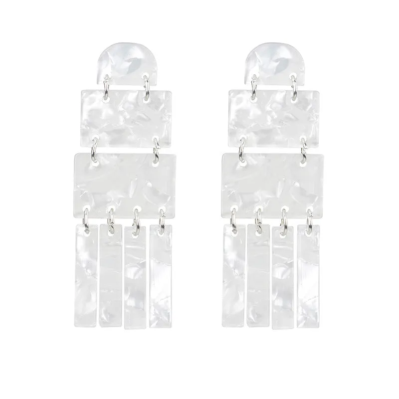Exaggerated Acrylic Plate Geometric Earrings