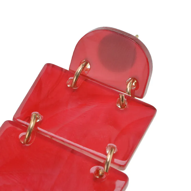 Exaggerated Acrylic Plate Geometric Earrings