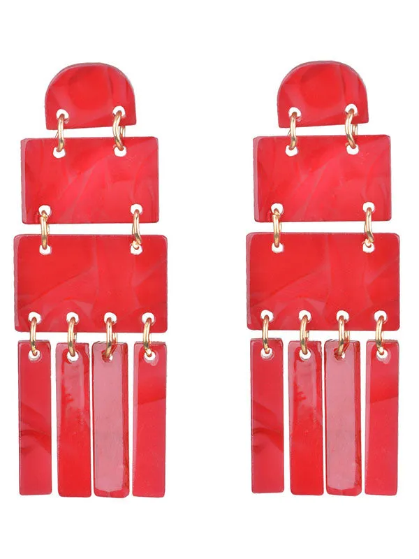 Exaggerated Acrylic Plate Geometric Earrings