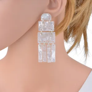 Exaggerated Acrylic Plate Geometric Earrings