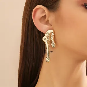 Exaggerated Geometric Pattern Piercing Earrings for Lady