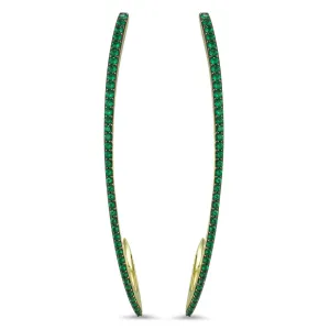 Exclamation Pavé Earring Large - 18K Gold Vermeil   CZ Vert