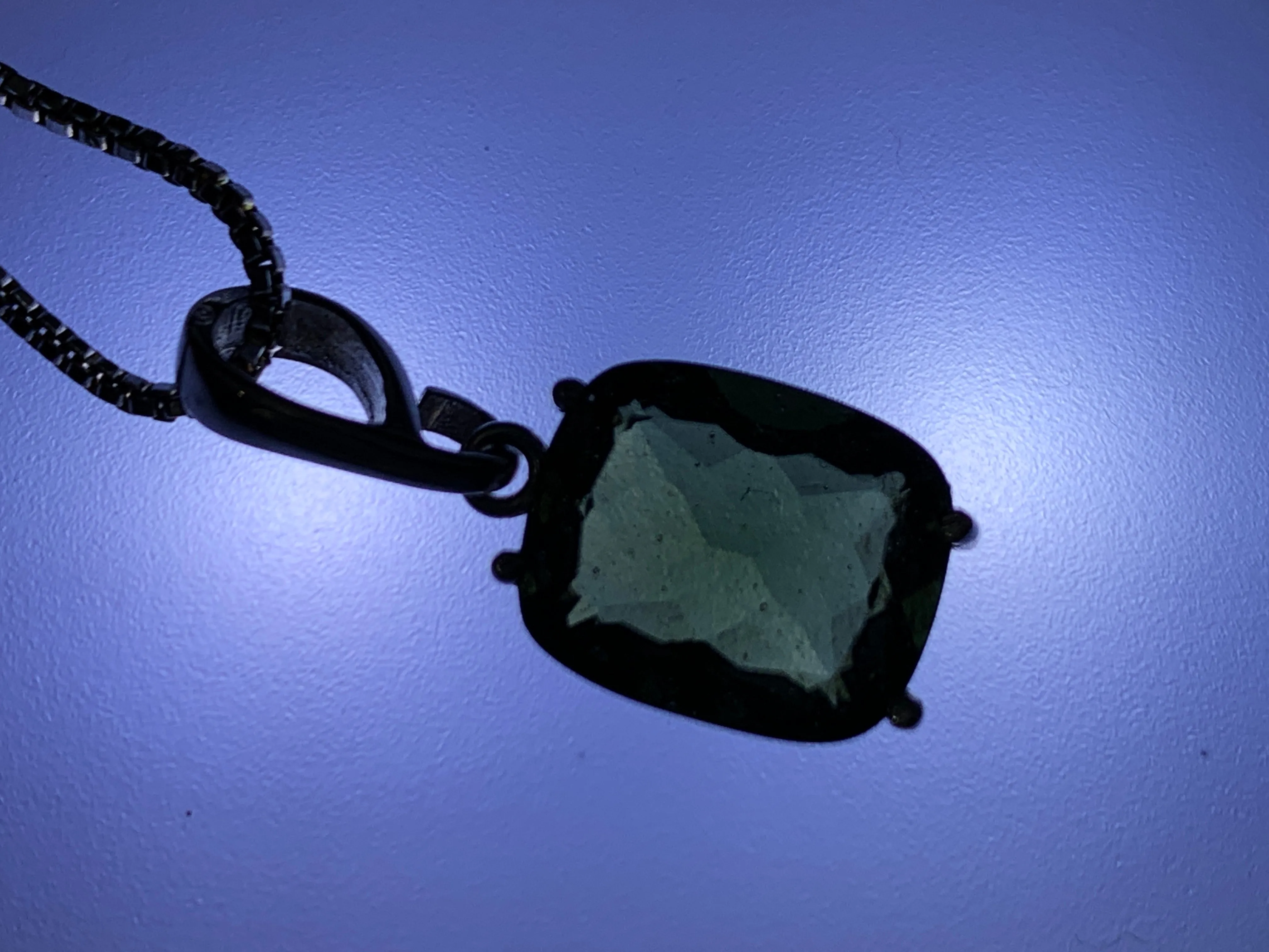 Faceted Moldavite Pendant - Rectangle Shape Pendant