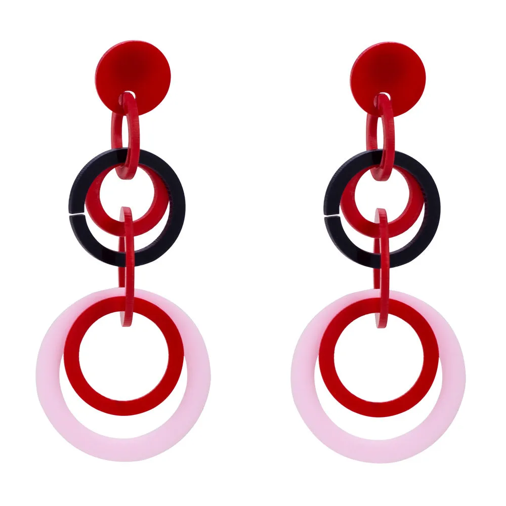 Fashion Geometric Acrylic Earrings Original Original Contrast Color Stitching Earrings