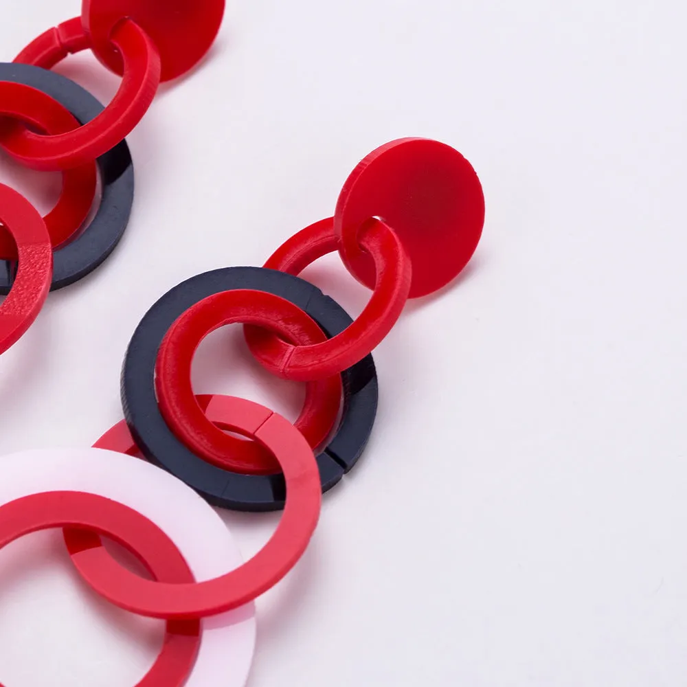 Fashion Geometric Acrylic Earrings Original Original Contrast Color Stitching Earrings