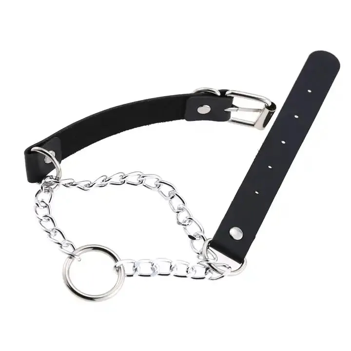 Faux Leather Padlock Choker